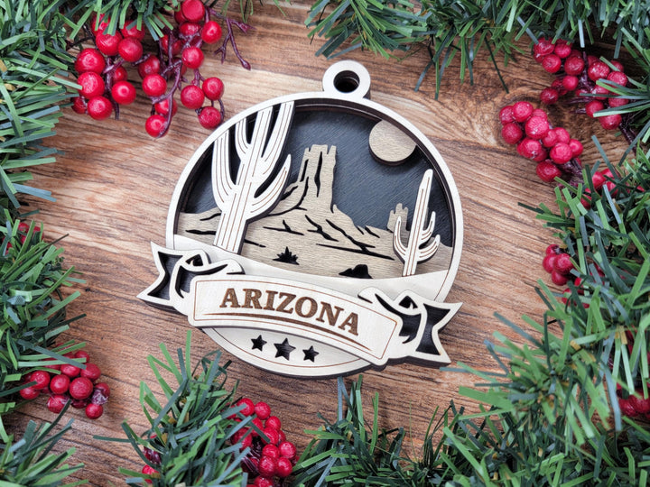 Arizona America Set - Includes Ornaments, Signage & Key Hanger - SVG, PDF, AI File types - Works With All Lasers