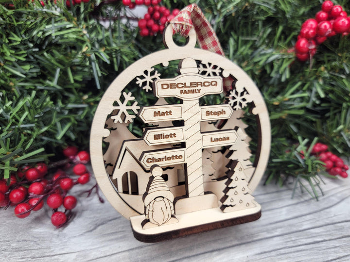 North Pole Pop-Up Ornament - Personalize with 2 to 8 Names - 7 Characters - SVG, PDF, AI File types - Works With All Lasers