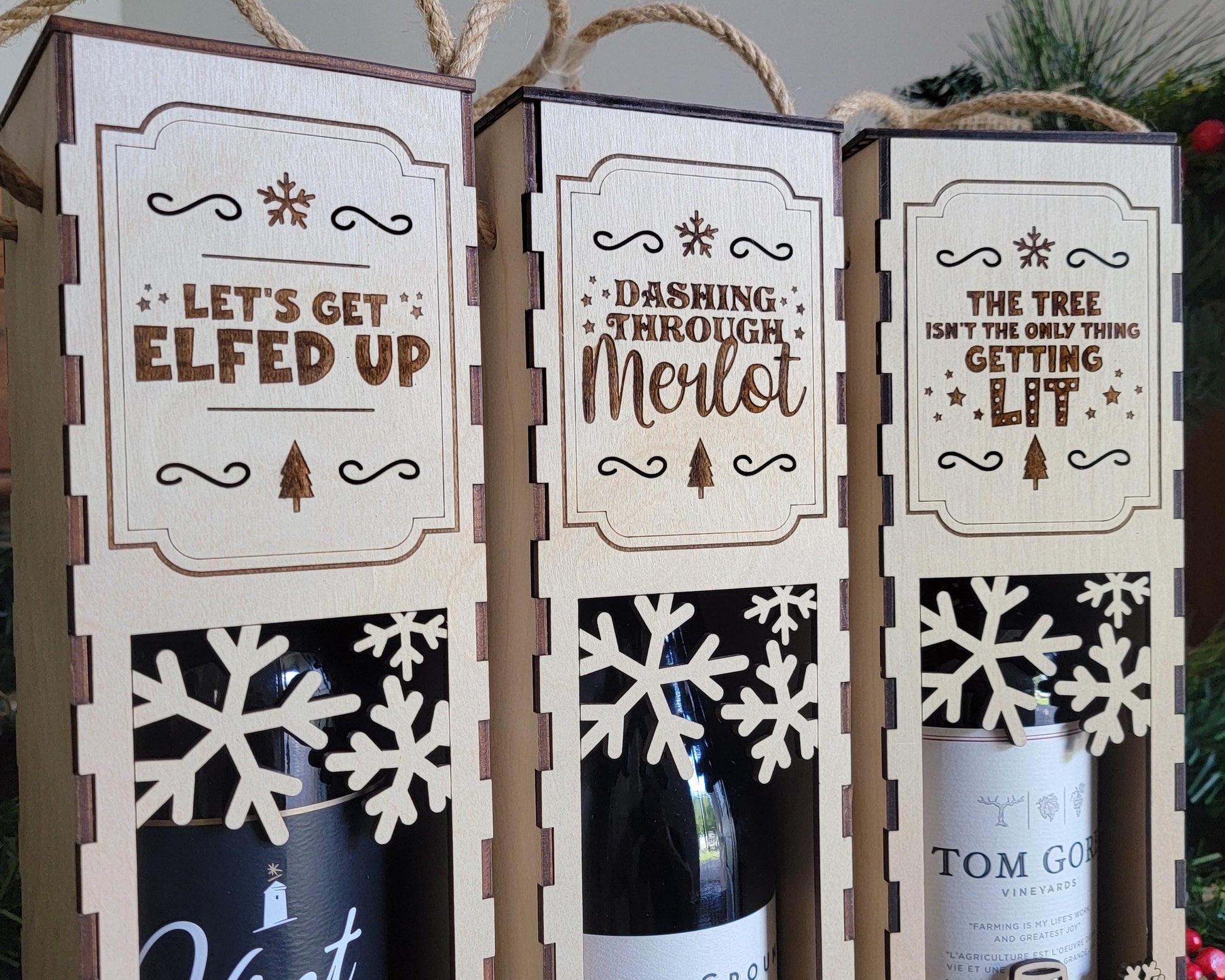 Naughty Wine Boxes - 7 Unique Designs - Fits all Material Thickness - SVG, PDF, AI File Download - Works on all Laser Types