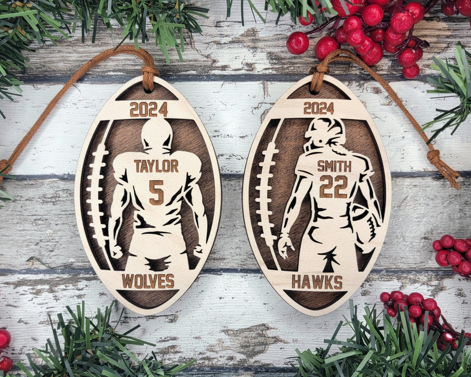 Stadium Series Spotlight Ornaments - Football Male and Female Options - SVG, PDF, AI File Download - Works with all Laser Types