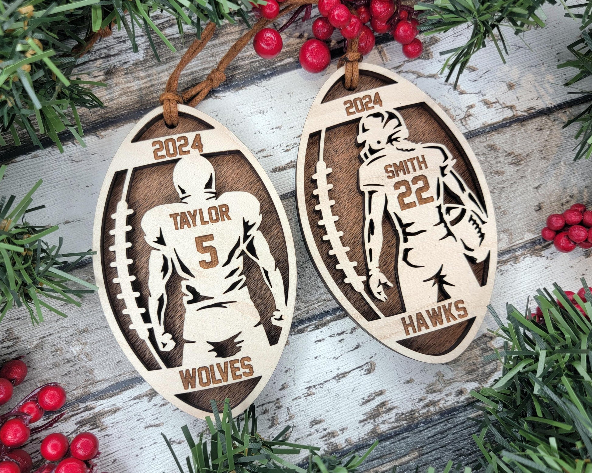 Stadium Series Spotlight Ornaments - Football Male and Female Options - SVG, PDF, AI File Download - Works with all Laser Types