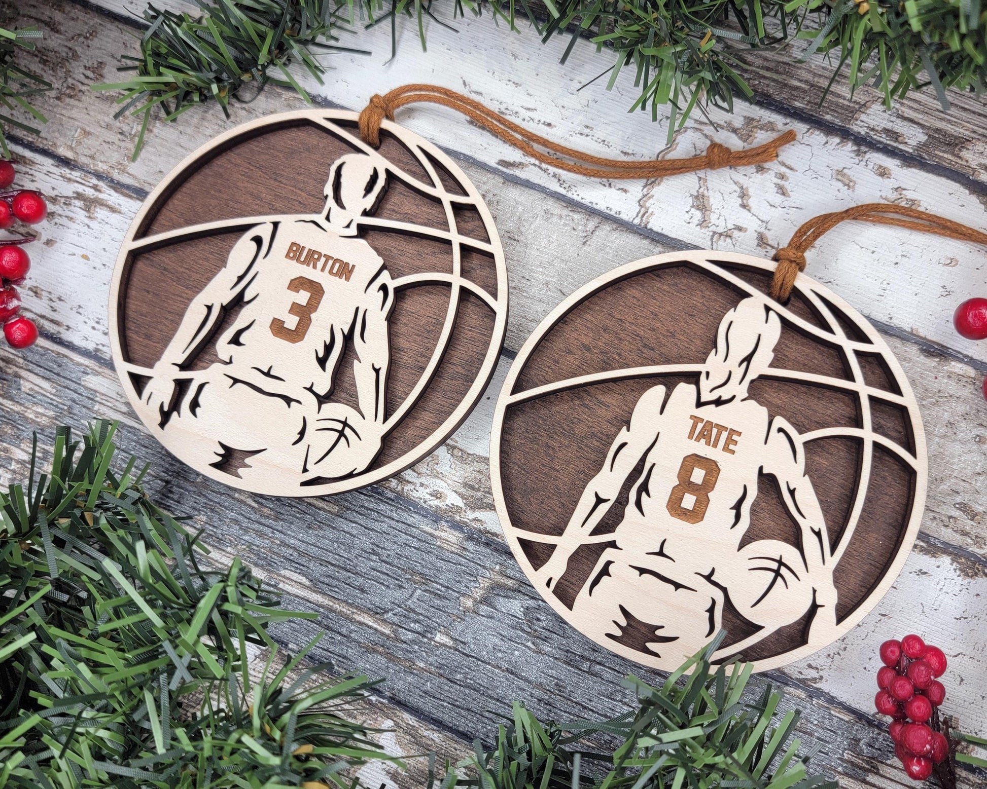 Stadium Series Spotlight Ornaments - Basketball Male and Female Options - SVG, PDF, AI File Download - Works with all Laser Types