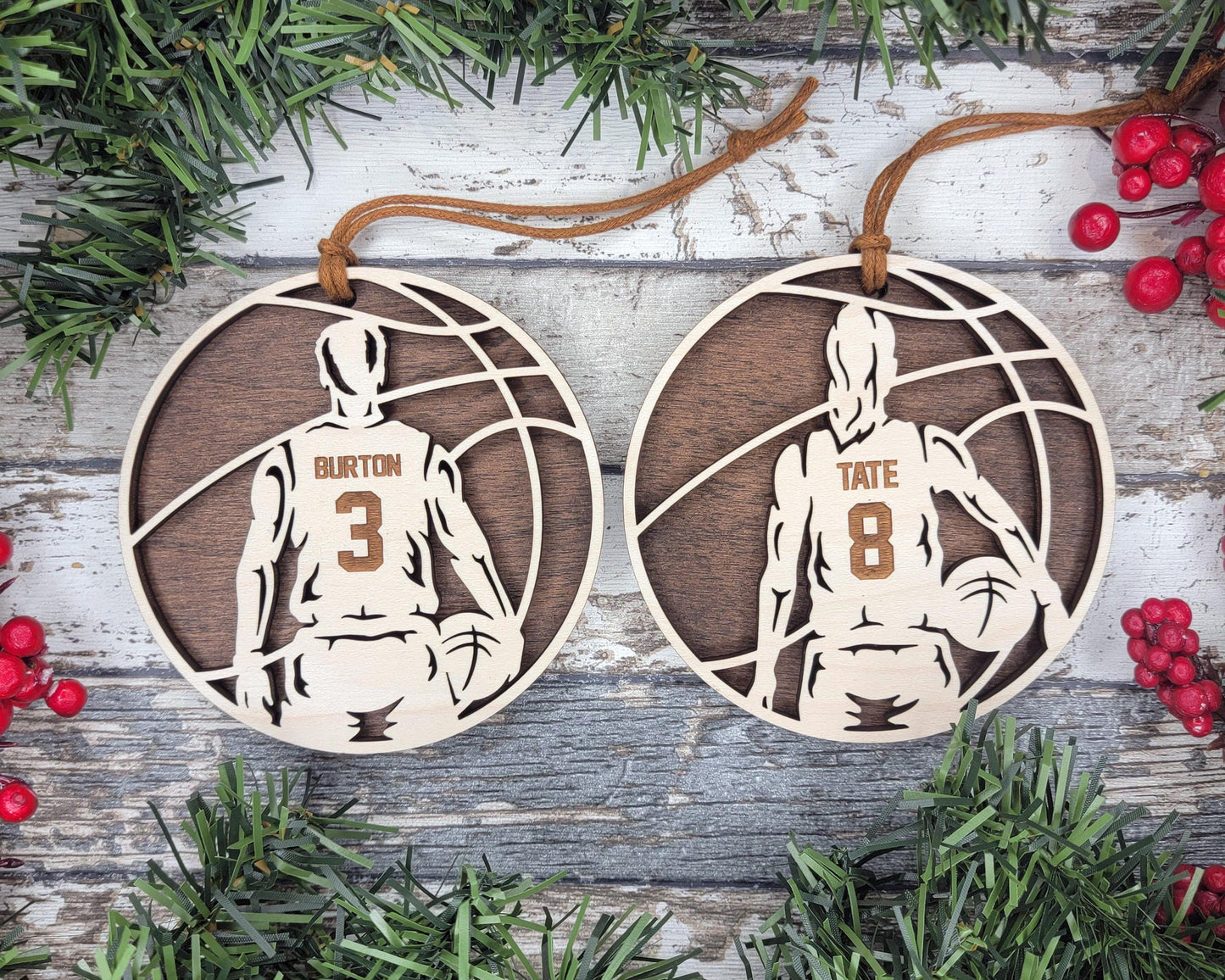 Stadium Series Spotlight Ornaments - Basketball Male and Female Options - SVG, PDF, AI File Download - Works with all Laser Types