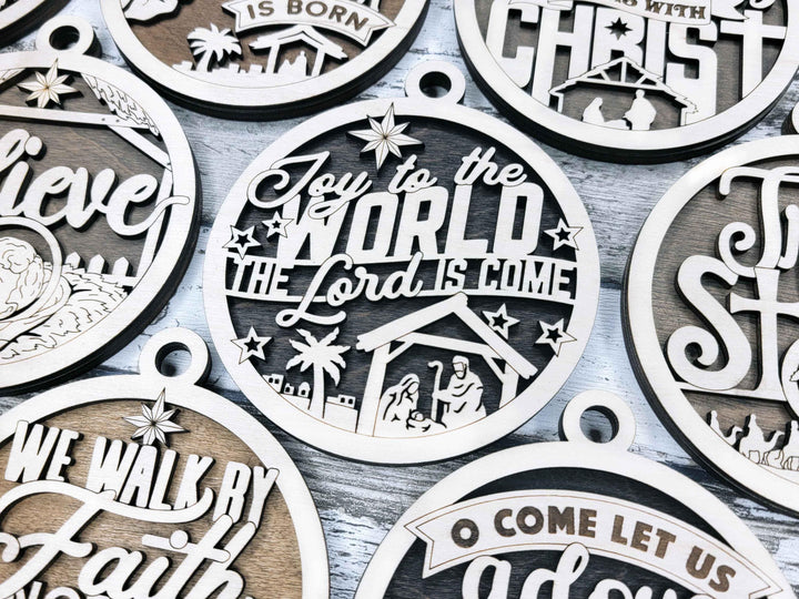 Faith and Hope Ornaments - 11 Ornaments Designs - SVG, PDF, AI File Download - Works with all lasers