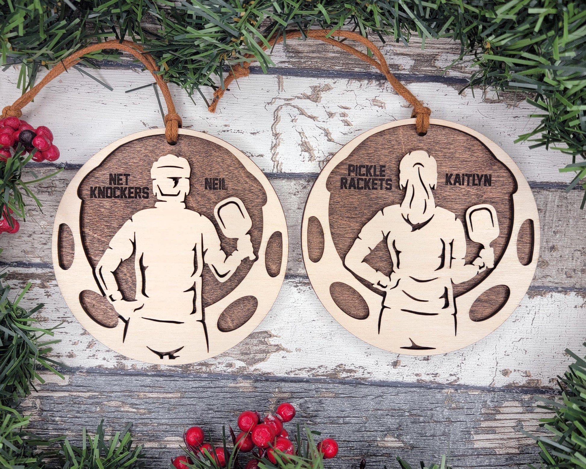 Stadium Series Spotlight Ornaments - Pickleball Male and Female Options - SVG, PDF, AI File Download - Works with all Laser Types