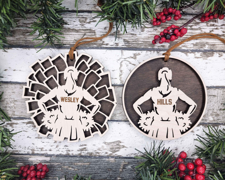 Stadium Series Spotlight Ornaments - Cheerleader - Male and Female Options - SVG, PDF, AI File Download - Works with all Laser Types