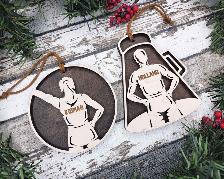 Stadium Series Spotlight Ornaments - Cheerleader - Male and Female Options - SVG, PDF, AI File Download - Works with all Laser Types