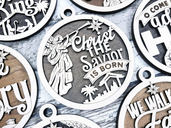 Faith and Hope Ornaments - 11 Ornaments Designs - SVG, PDF, AI File Download - Works with all lasers