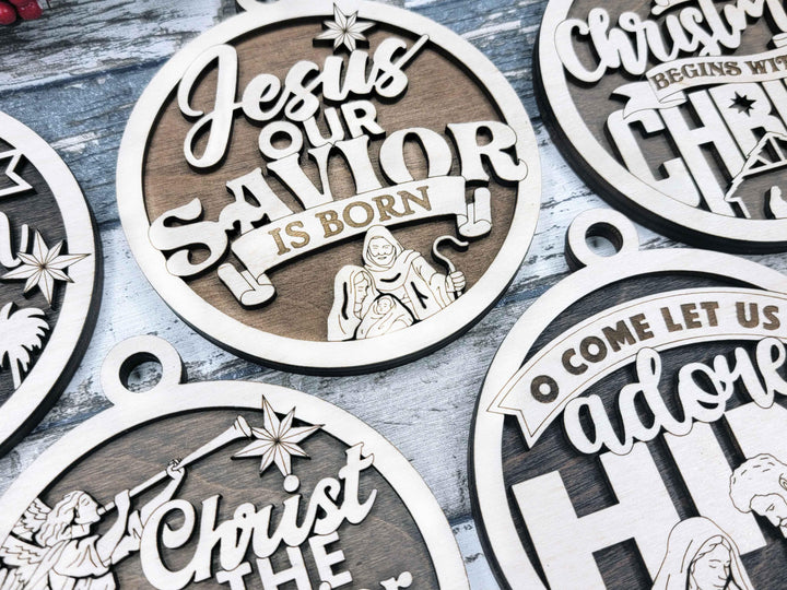 Faith and Hope Ornaments - 11 Ornaments Designs - SVG, PDF, AI File Download - Works with all lasers