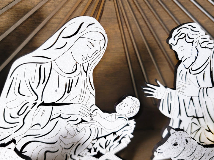 Homestyle Nativity Set - Includes 12 Characters - SVG, PDF, AI File Download - Works with all Lasers