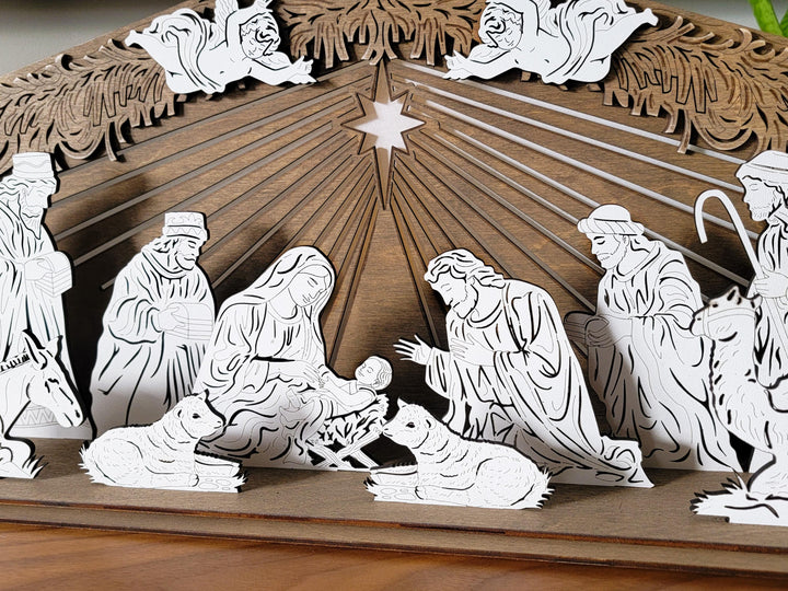 Homestyle Nativity Set - Includes 12 Characters - SVG, PDF, AI File Download - Works with all Lasers
