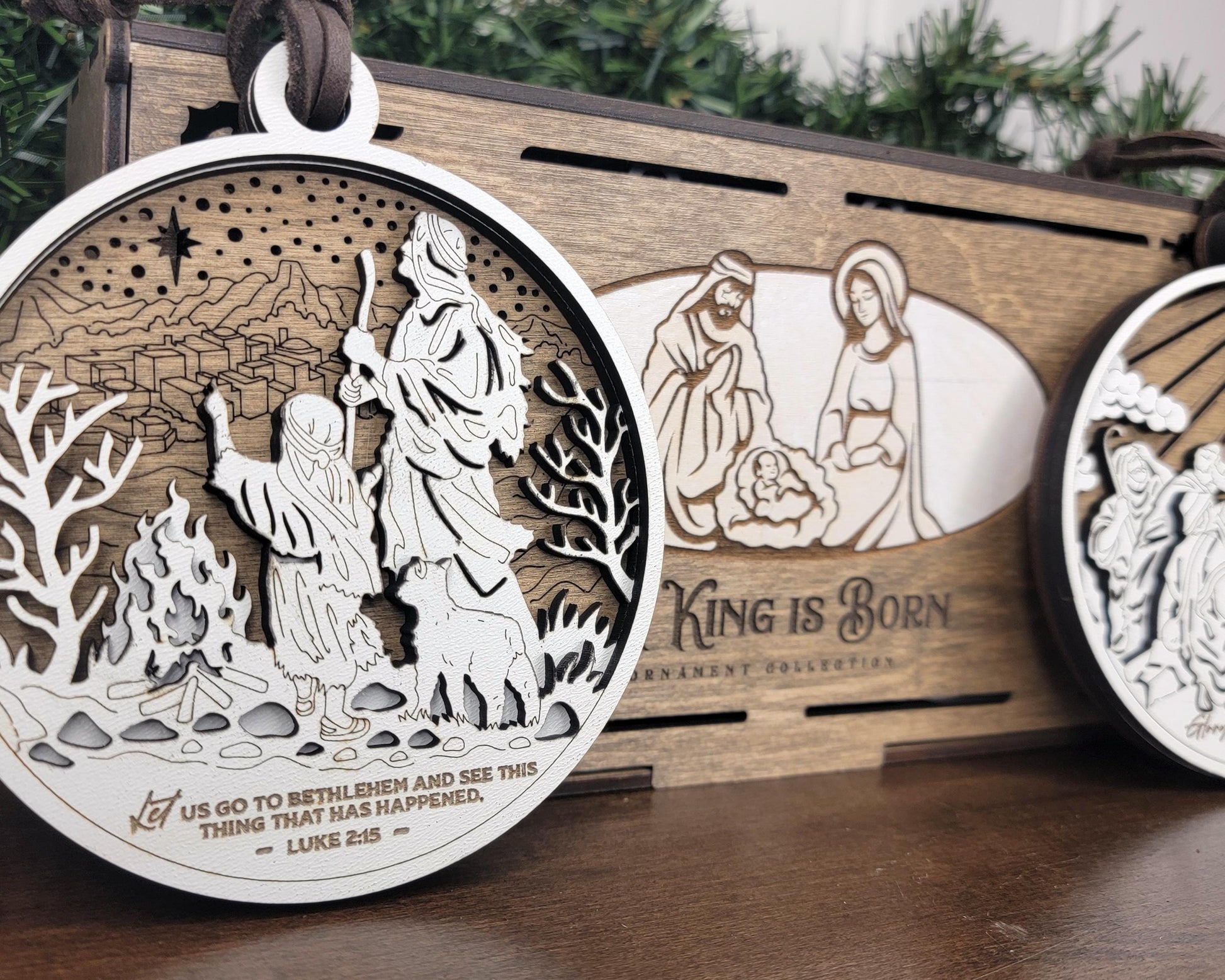 A King is Born Ornament and Signage Collection - 8 Unique Designs - Regular and 3D Options - Works with all Lasers