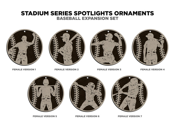 Stadium Series Spotlight Ornaments - Baseball Expansion Set - 14 Ornaments - SVG, PDF, AI File Download - Works with all Laser Types