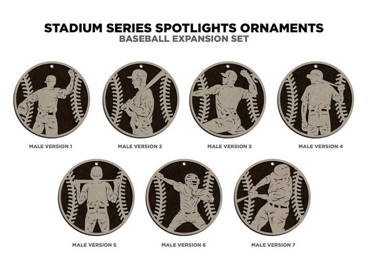 Stadium Series Spotlight Ornaments - Baseball Expansion Set - 14 Ornaments - SVG, PDF, AI File Download - Works with all Laser Types
