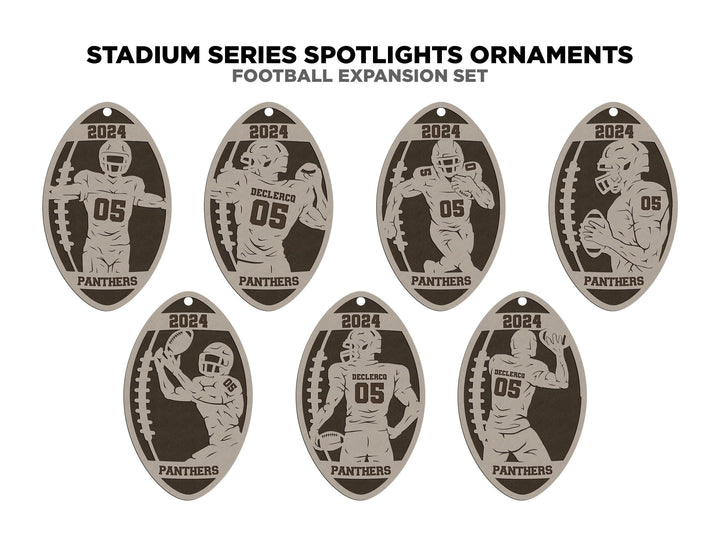 Stadium Series Spotlight Ornaments - Football Expansion Set - SVG, PDF, AI File Download - Works with all Laser Types