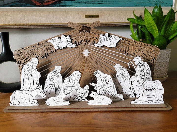 Homestyle Nativity Set - Includes 12 Characters - SVG, PDF, AI File Download - Works with all Lasers