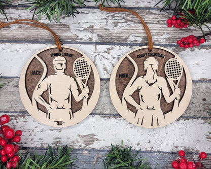 Stadium Series Spotlight Ornaments - Tennis - Male and Female Options - SVG, PDF, AI File Download - Works with all Laser Types