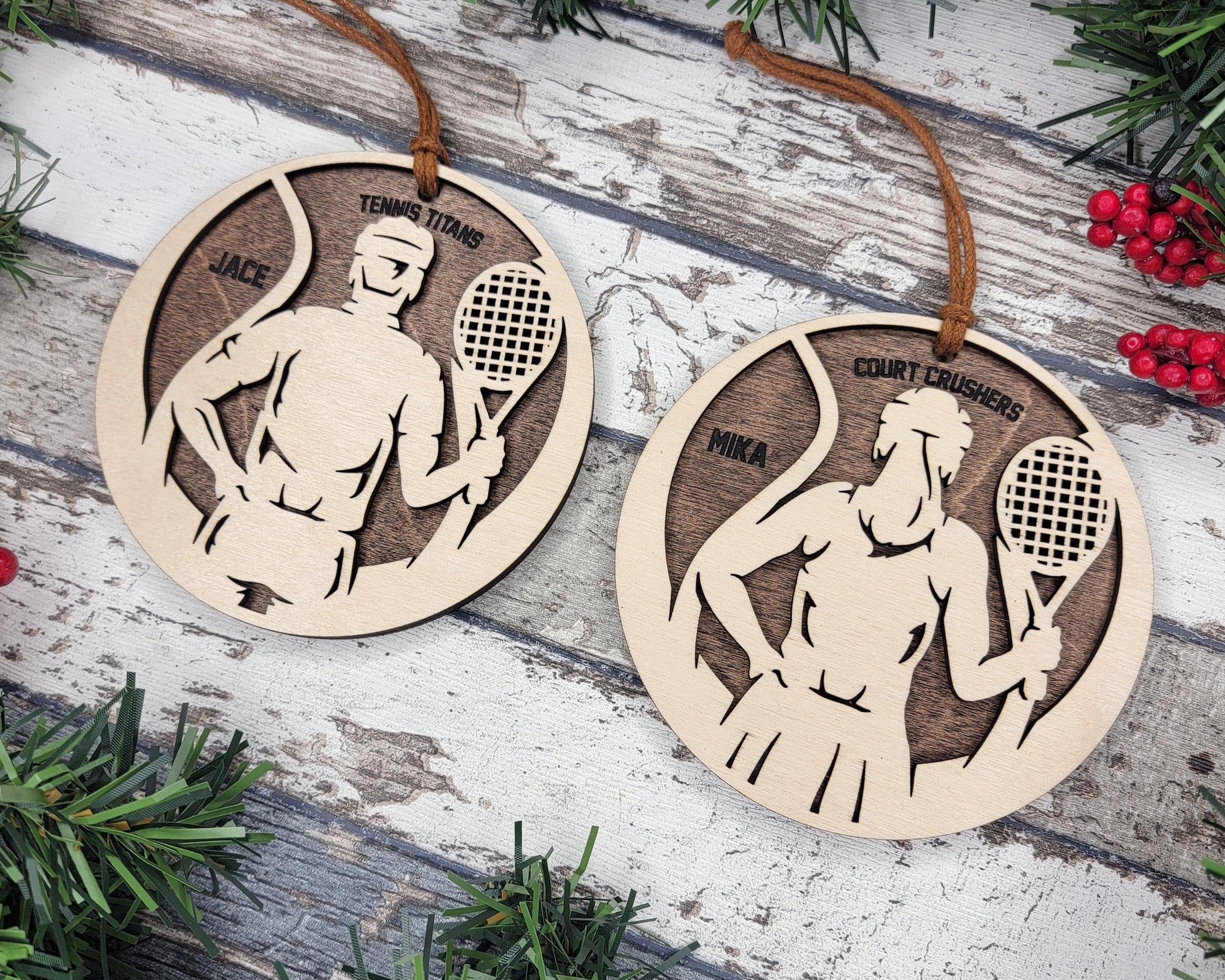 Stadium Series Spotlight Ornaments - Tennis - Male and Female Options - SVG, PDF, AI File Download - Works with all Laser Types