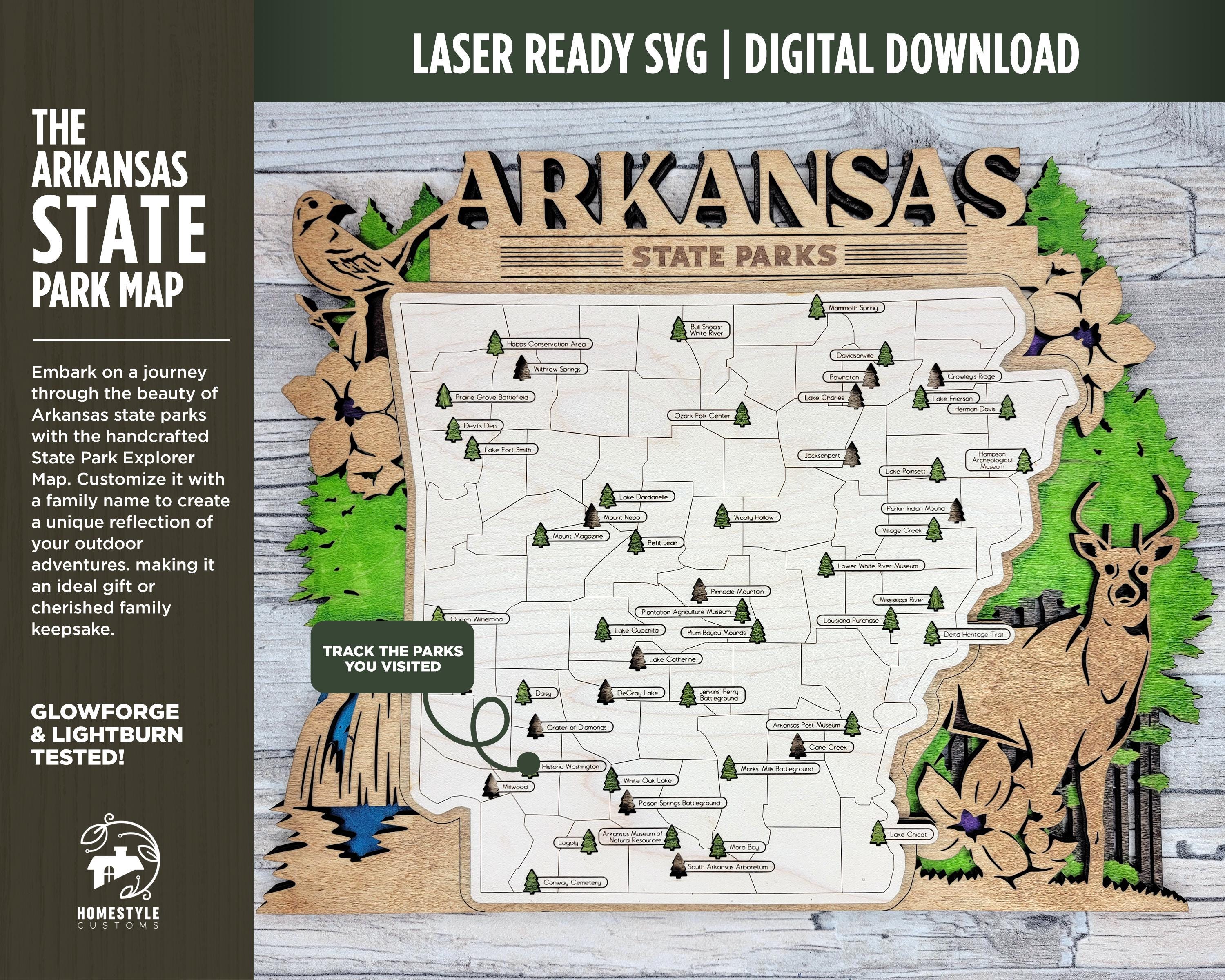 The Arkansas State Park Map Custom And Non Customizable Options SV The arkansas state park map custom and non customizable options sv