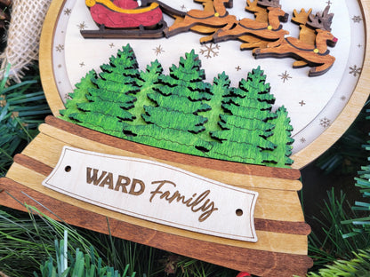 Countdown with Santa - Ornament & Signage - Personalize with a Family Name- SVG, PDF, AI File types - Works With All Lasers