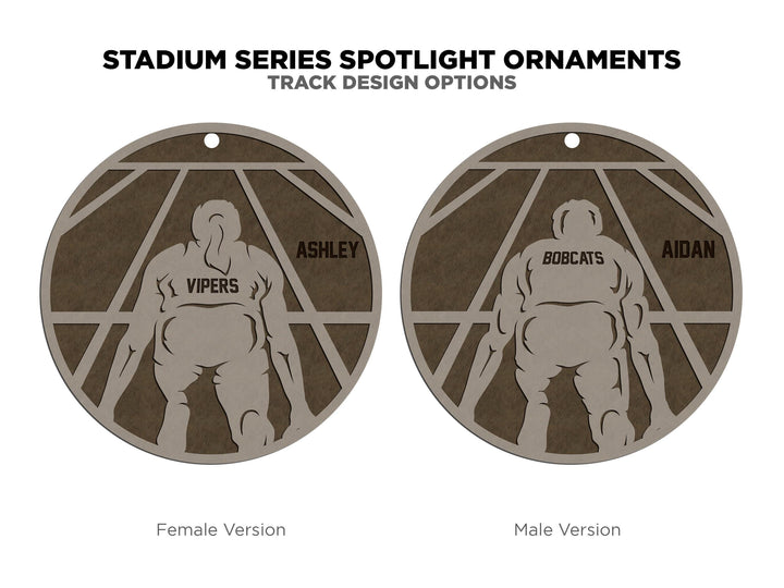 Stadium Series Spotlight Ornaments - Track - Male and Female Options - SVG, PDF, AI File Download - Works with all Laser Types