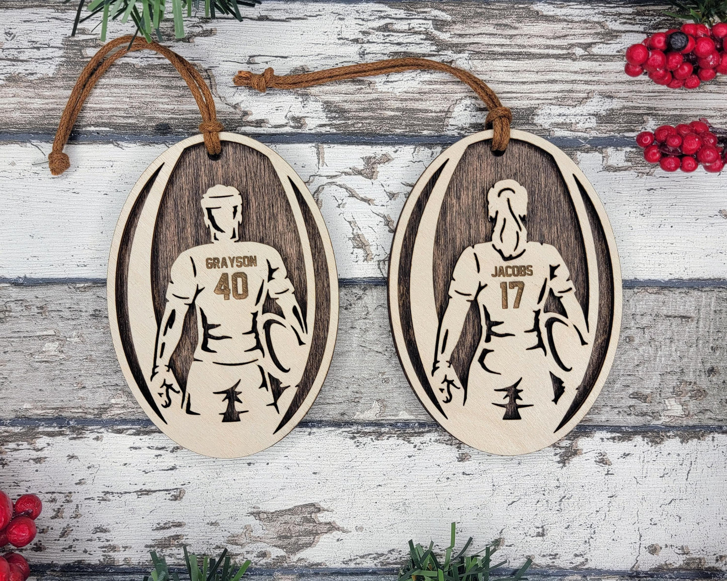 Stadium Series Spotlight Ornaments - Rugby - Male and Female Options - SVG, PDF, AI File Download - Works with all Laser Types