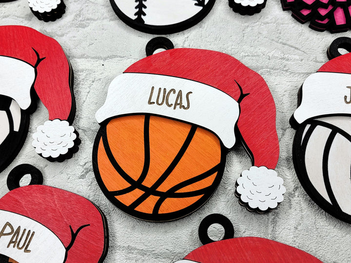 Santa's Sports Balls - 15 Unique Ornament Designs - SVG, PDF, AI File Download - Works on all Laser Types