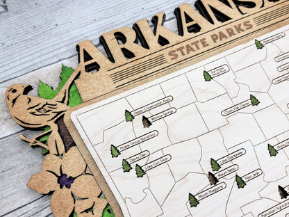 The Arkansas State Park Map - Custom and Non Customizable Options - SVG, PDF File Download - Tested in Lightburn and Glowforge & Xtool