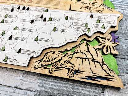 The Tennessee State Park Map - Custom and Non Customizable Options - SVG, PDF File Download - Tested in Lightburn and Glowforge & Xtool