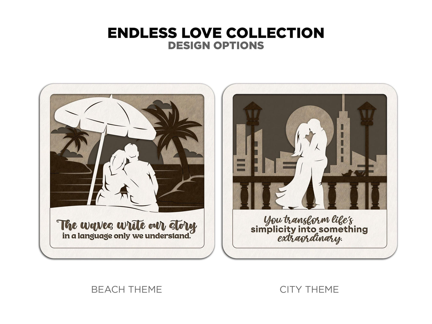 Endless Love Collection - Anniversary & Valentines Day Signage - SVG, PDF, AI File Download - Works with all Laser Types