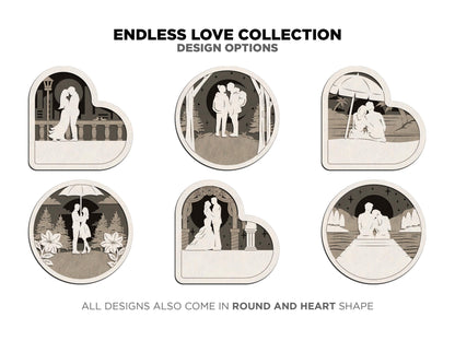 Endless Love Collection - Anniversary & Valentines Day Signage - SVG, PDF, AI File Download - Works with all Laser Types