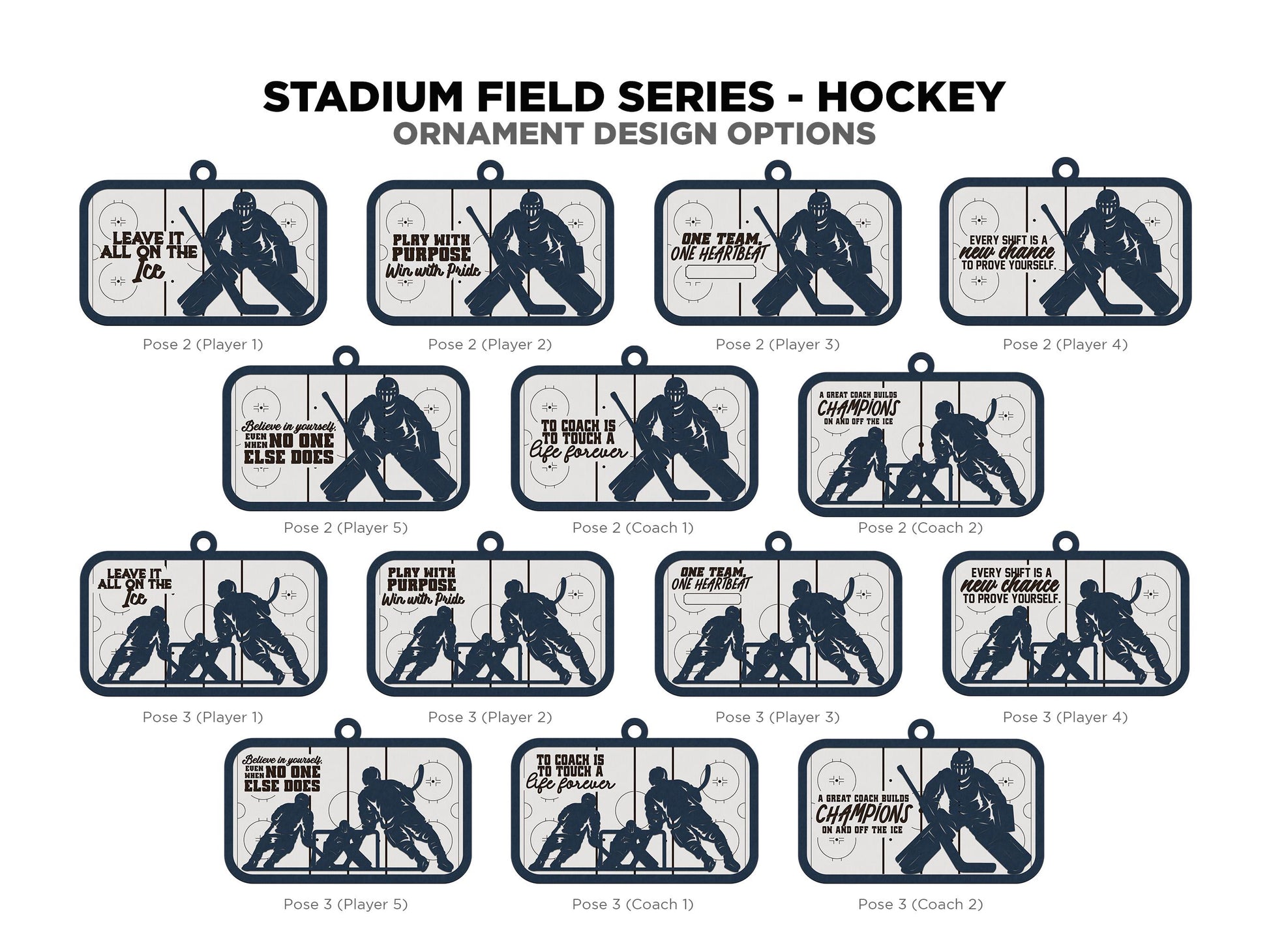 The Stadium Field Series Hockey - Ornaments and Signage - SVG, PDF, AI File Download - Works with all Laser Types