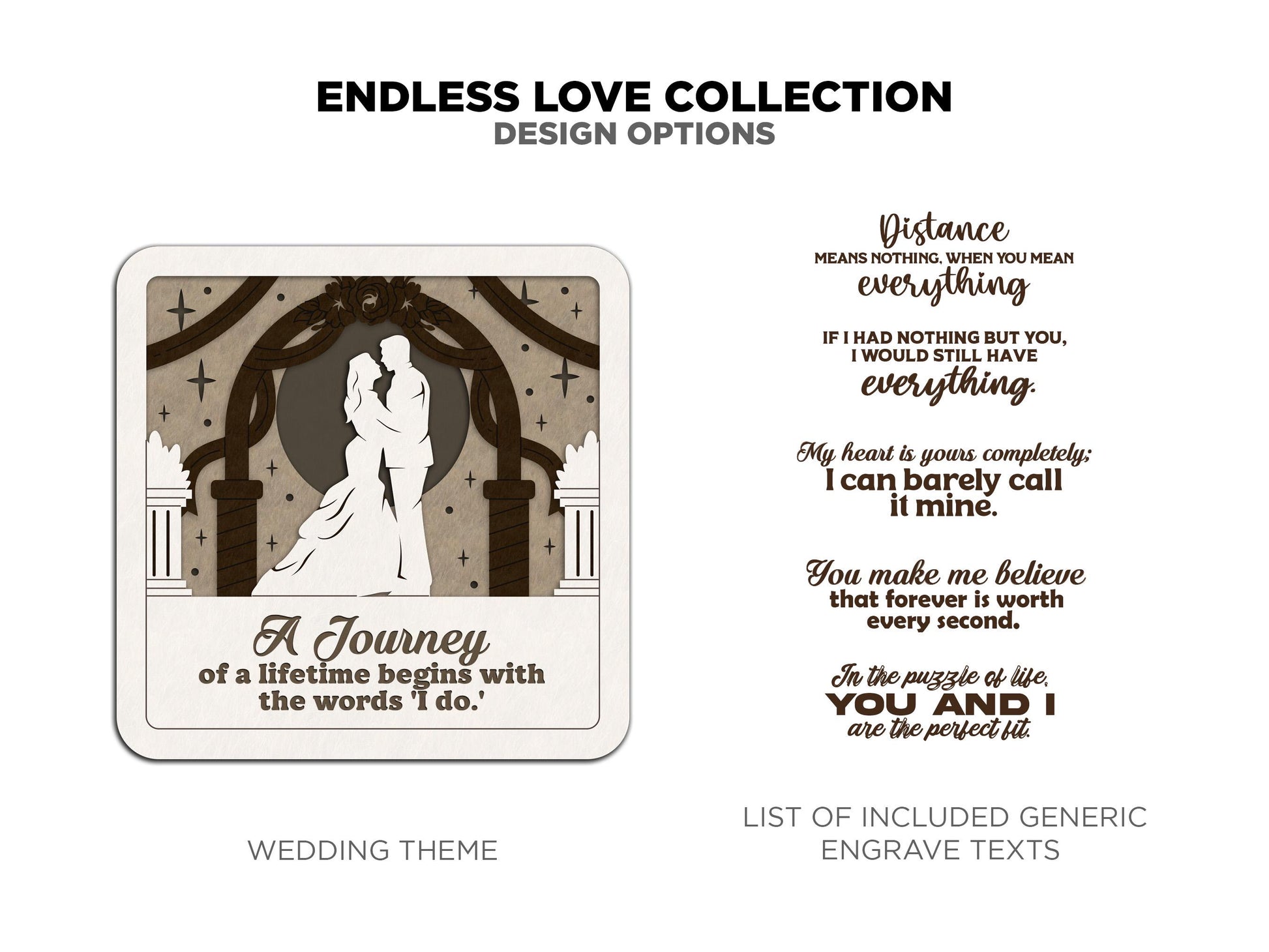 Endless Love Collection - Anniversary & Valentines Day Signage - SVG, PDF, AI File Download - Works with all Laser Types