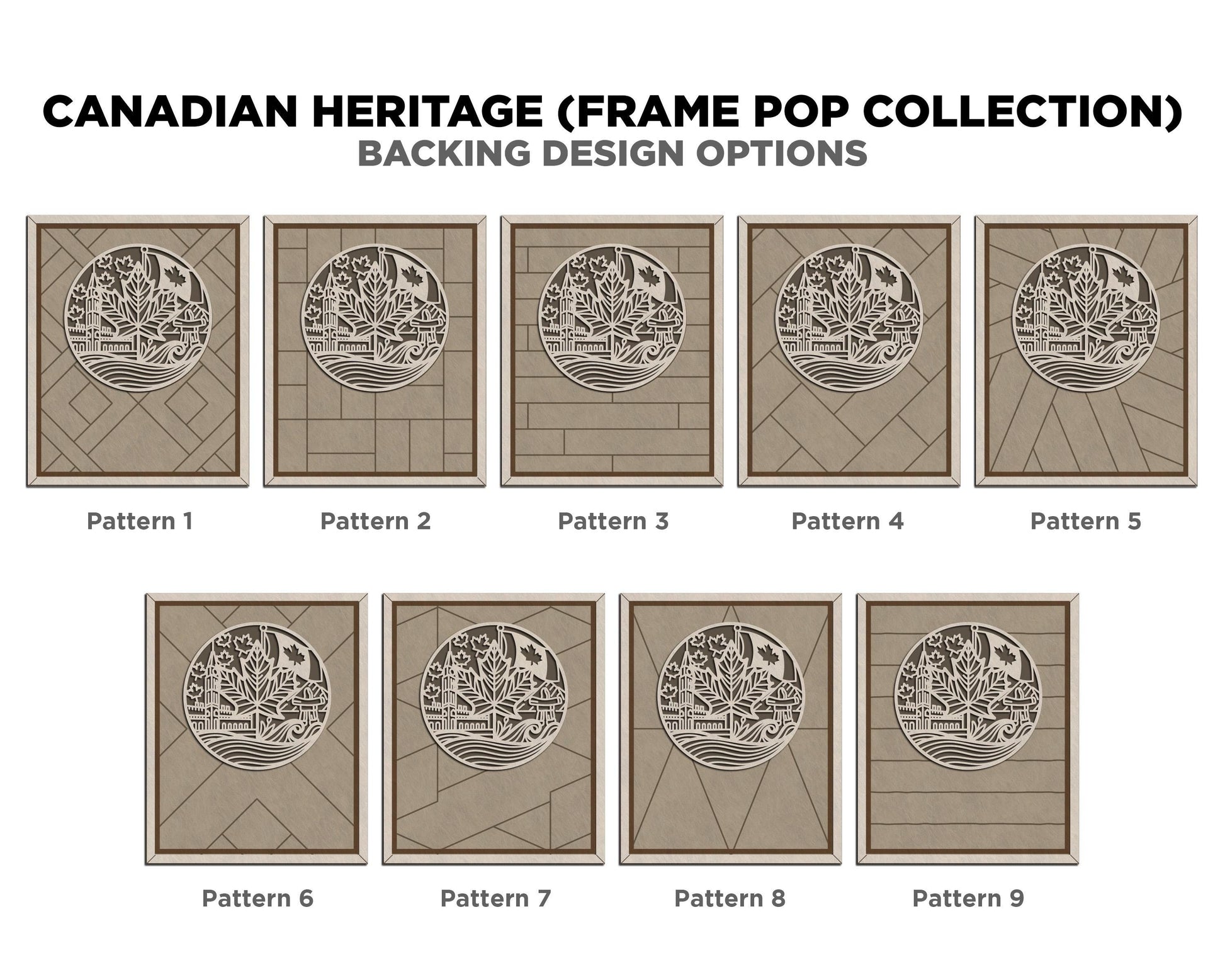 Canadian Heritage Series - FramePop Collection - SVG, PDF, ai File Download - Works with all Lasers