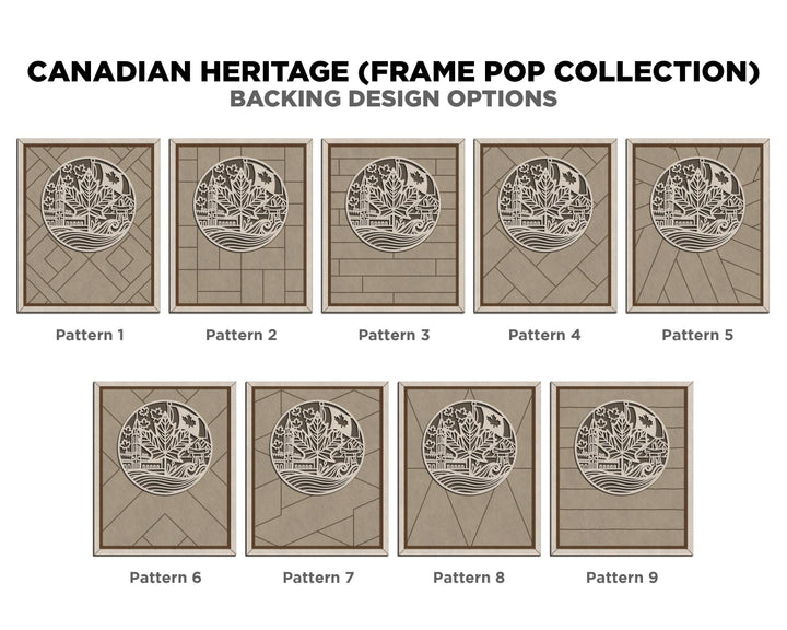Canadian Heritage Series - FramePop Collection - SVG, PDF, ai File Download - Works with all Lasers