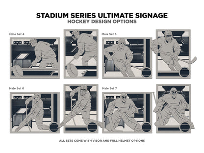 Stadium Series Ultimate Signage - Hockey - 7 poses Male and Female - 2 orientations - 28 designs - Works with all Laser Types