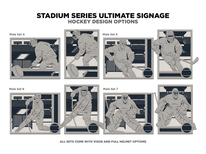Stadium Series Ultimate Signage - Hockey - 7 poses Male and Female - 2 orientations - 28 designs - Works with all Laser Types