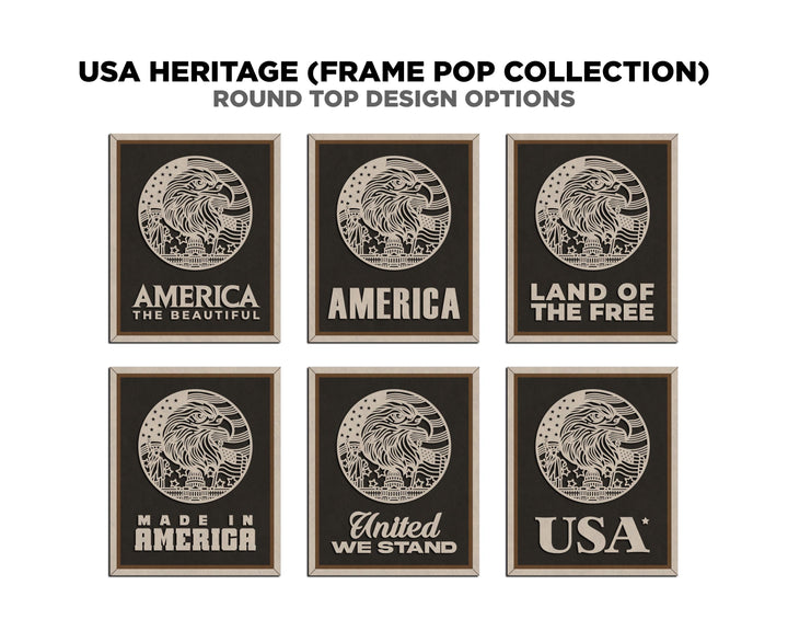 USA Heritage Series - FramePop Collection - SVG, PDF, ai File Download - Works with all Lasers
