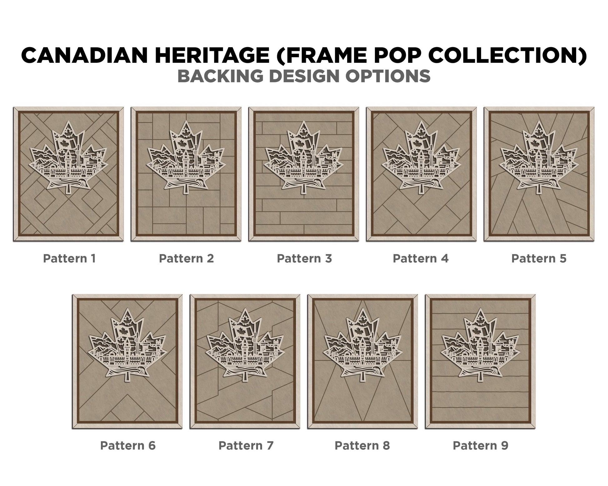 Canadian Heritage Series - FramePop Collection - SVG, PDF, ai File Download - Works with all Lasers
