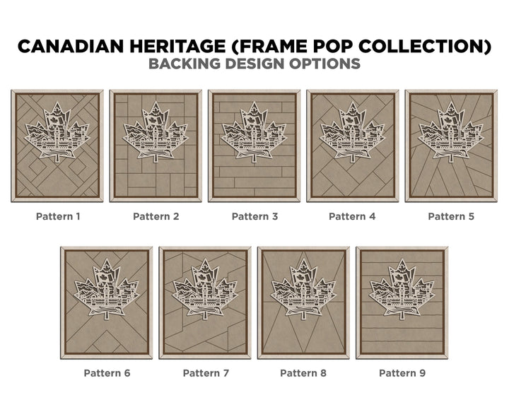 Canadian Heritage Series - FramePop Collection - SVG, PDF, ai File Download - Works with all Lasers