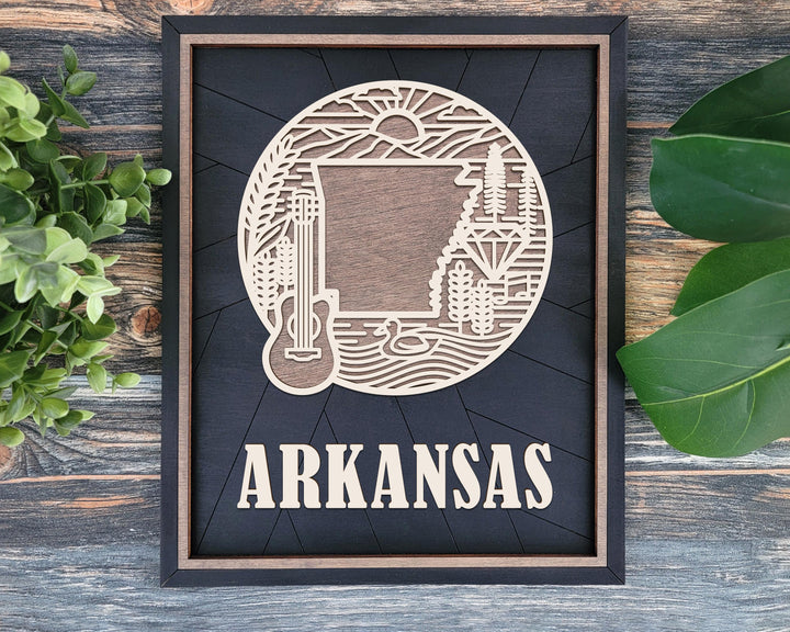 Arkansas State Heritage Series - FramePop Collection - Ornaments and Signage - SVG, PDF, ai File Download - Works with all Lasers