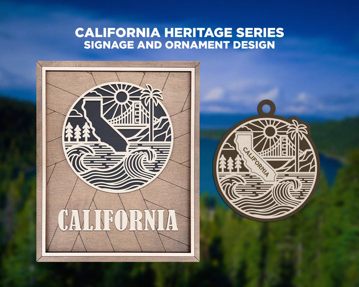 California State Heritage Series - FramePop Collection - Ornaments and Signage - SVG, PDF, ai File Download - Works with all Lasers