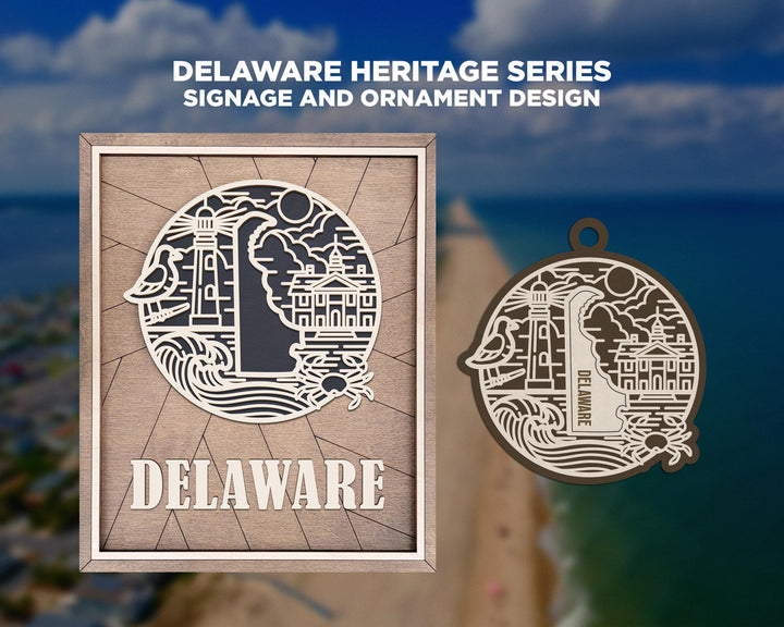Delaware State Heritage Series - FramePop Collection - Ornaments and Signage - SVG, PDF, ai File Download - Works with all Lasers