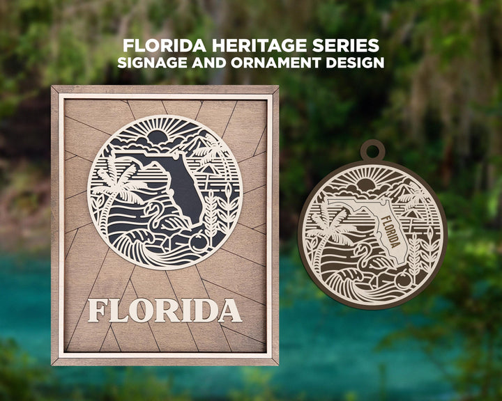 Florida State Heritage Series - FramePop Collection - Ornaments and Signage - SVG, PDF, ai File Download - Works with all Lasers