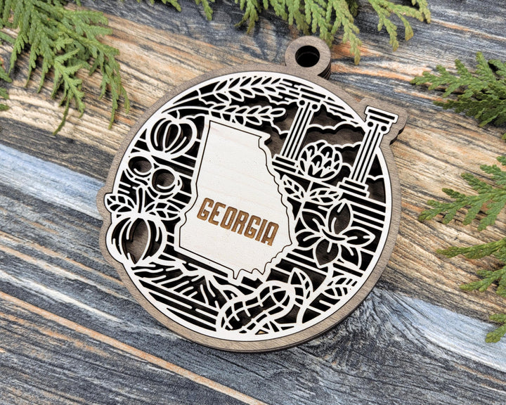 Georgia State Heritage Series - FramePop Collection - Ornaments and Signage - SVG, PDF, ai File Download - Works with all Lasers
