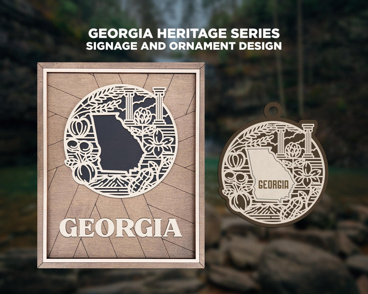 Georgia State Heritage Series - FramePop Collection - Ornaments and Signage - SVG, PDF, ai File Download - Works with all Lasers