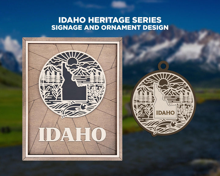 Idaho State Heritage Series - FramePop Collection - Ornaments and Signage - SVG, PDF, ai File Download - Works with all Lasers