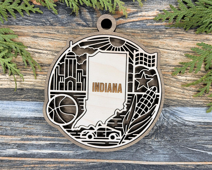 Indiana State Heritage Series - FramePop Collection - Ornaments and Signage - SVG, PDF, ai File Download - Works with all Lasers