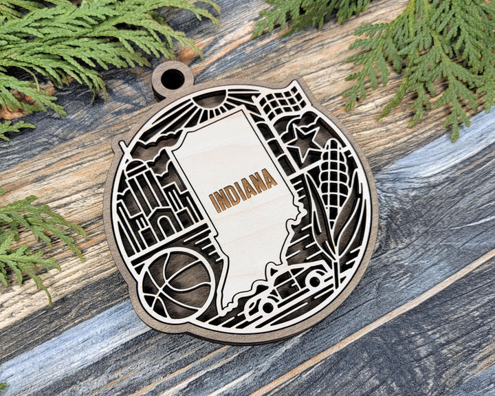 Indiana State Heritage Series - FramePop Collection - Ornaments and Signage - SVG, PDF, ai File Download - Works with all Lasers