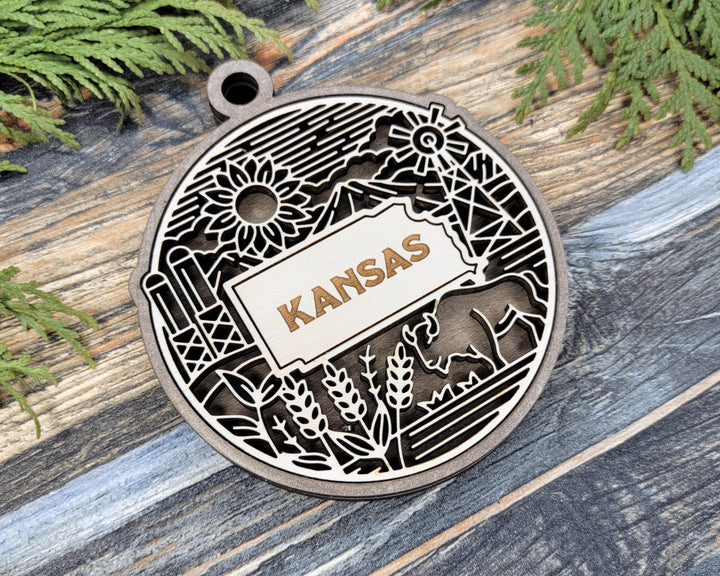 Kansas State Heritage Series - FramePop Collection - Ornaments and Signage - SVG, PDF, ai File Download - Works with all Lasers
